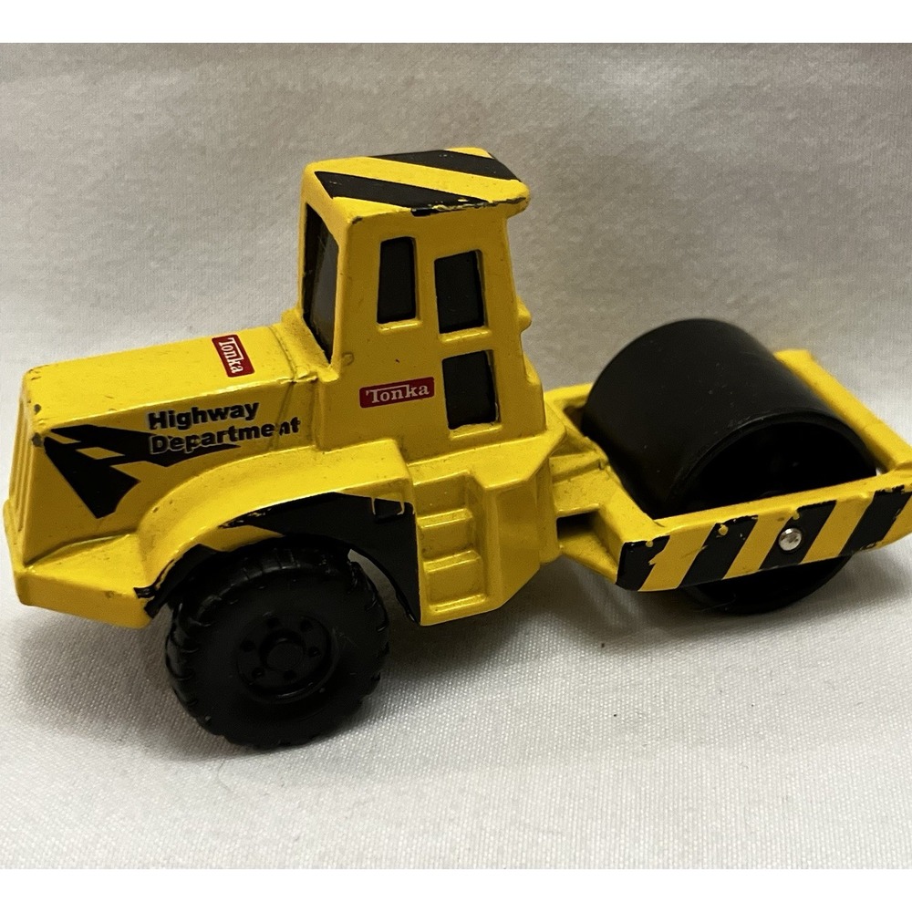 2003 Maisto Tonka Highway Department Pavement Steam Roller Die Cast 1:16 Yellow